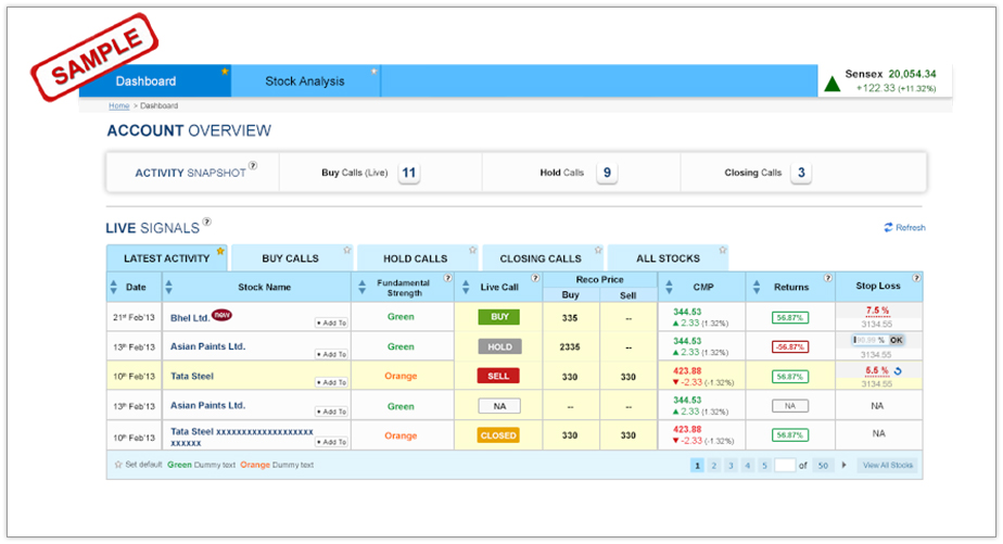 sample account overview