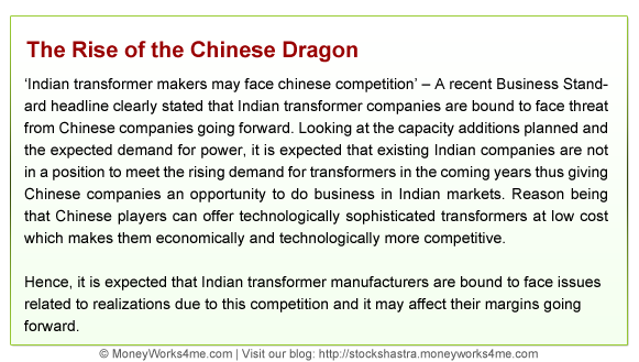 Threat of chinese competition for the power industry