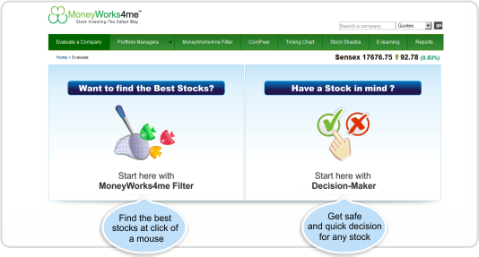 MoneyWorks4me filter and Decision maker