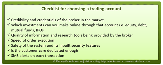 Trading account checklist