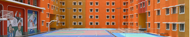 Recreational courts at an Elevate Campuses student-accommodation campus